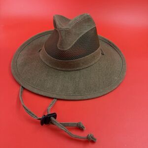 Henschel Hat Company Men’s Medium Brown Canvas Vented Safari Outback Fedora